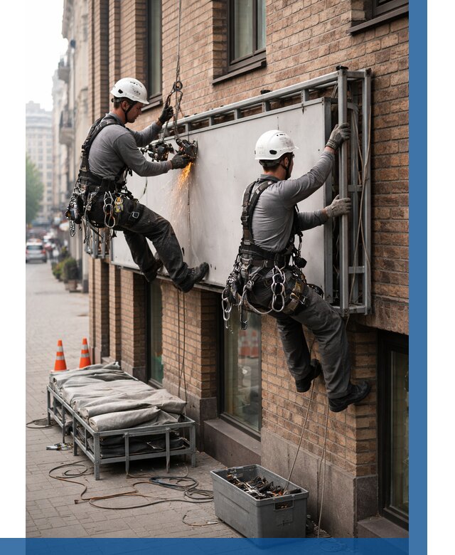 Демонтаж рекламной вывески в Валуйках от 6919 р. | ВЫСОТНИК-Вли