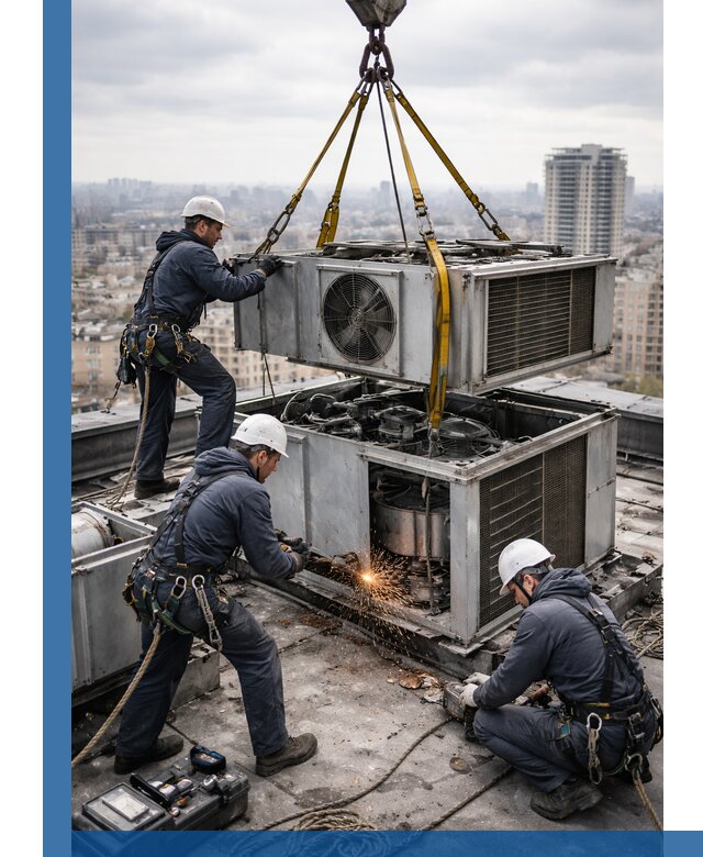 Демонтаж крышной установки в Валуйках любой сложности