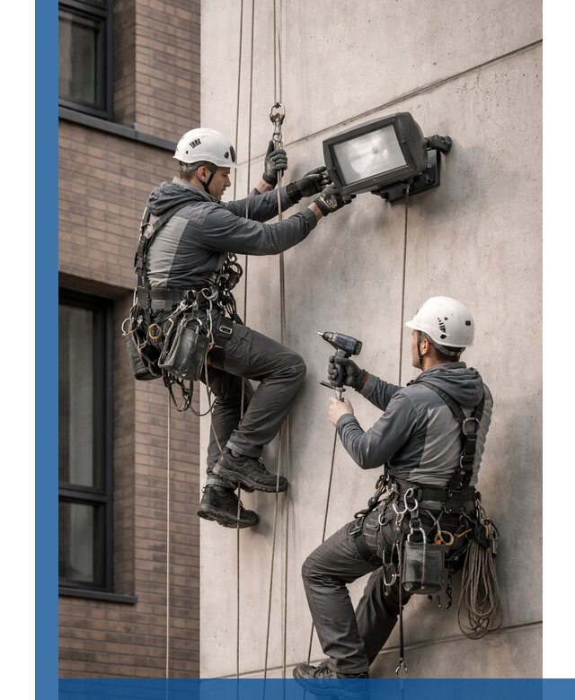 Профессиональный монтаж фасадных прожекторов в Валуйках под ключ