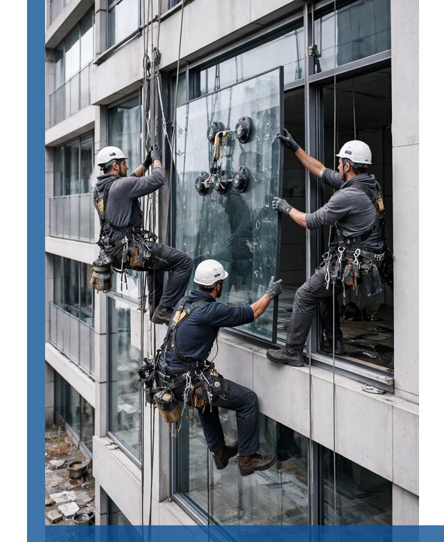 Фасадное остекление и монтаж витражей зданий в Валуйках под ключ