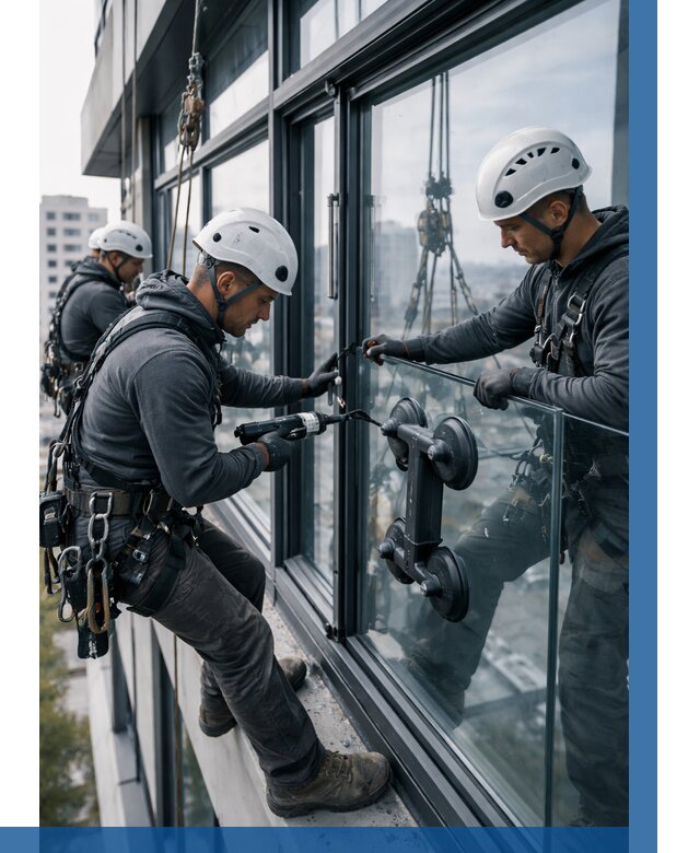 Витражное остекление зданий в Валуйках от 3726 р. | ВЫСОТНИК-Вли