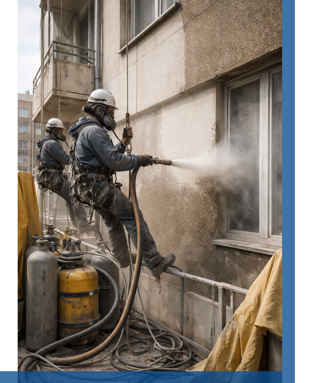 Пескоструйная очистка фасада в Валуйках от 692 р. | ВЫСОТНИК-Вли