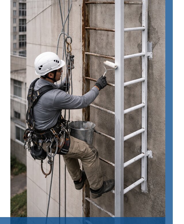 Покраска пожарных лестниц в Валуйках от 4790 р. | ВЫСОТНИК-Вли
