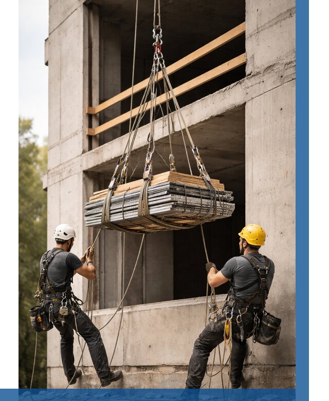 Подъем материала на этаж веревками в Валуйках от 1597 р. | ВЫСОТНИК-Вли