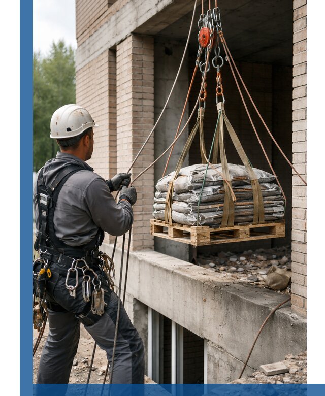 Подъем материалов на этаж веревками в Валуйках оперативно