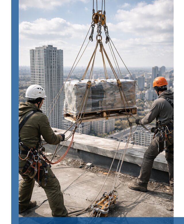 Подъем и монтаж крупногабаритных грузов на крышу в Валуйках