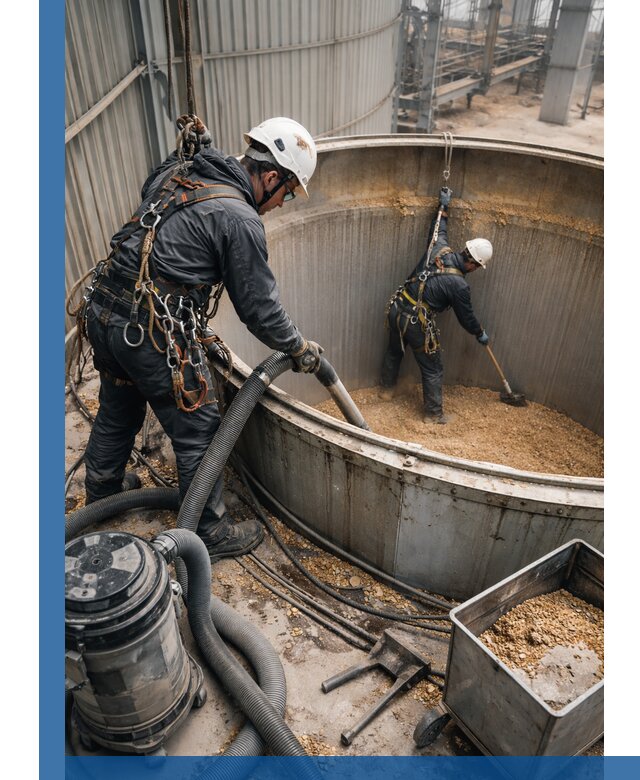 Профессиональная чистка зерновых бункеров в Валуйках с выездом