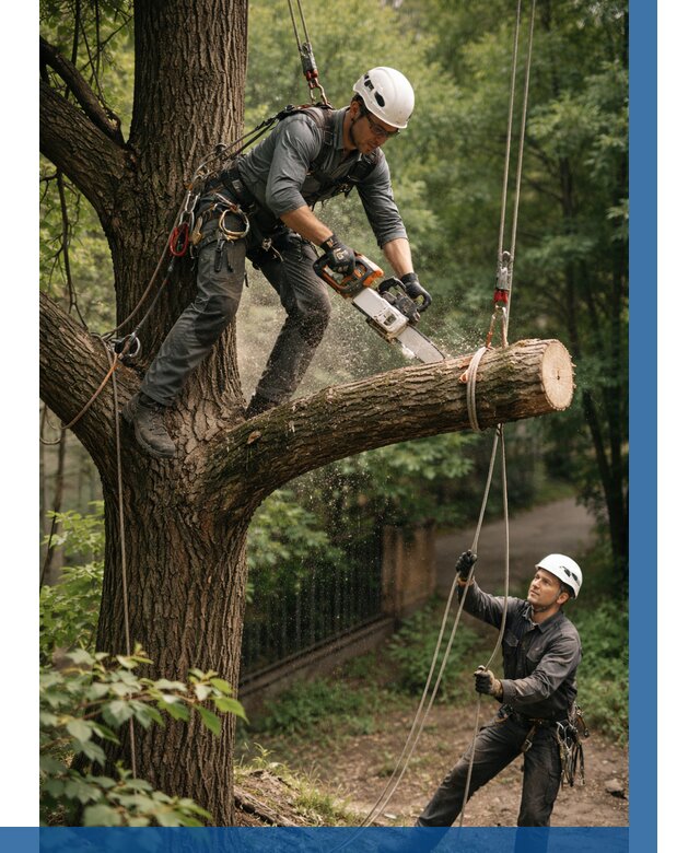 Спил деревьев альпинистами в Валуйках от 8516 р. | ВЫСОТНИК-Вли