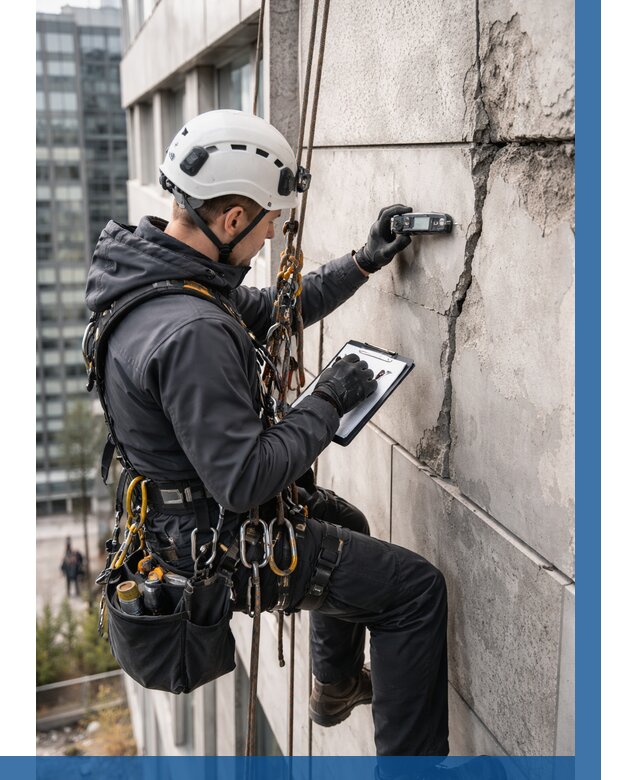 Обследование фасада альпинистами в Валуйках от 128 р. | ВЫСОТНИК-Вли