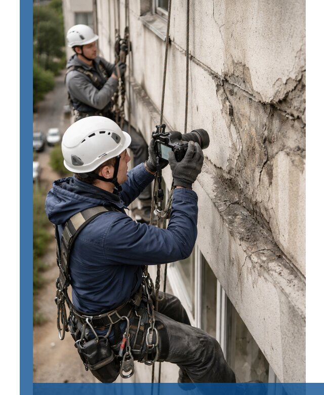 Фотофиксация дефектов фасада с высотной съемкой в Валуйках