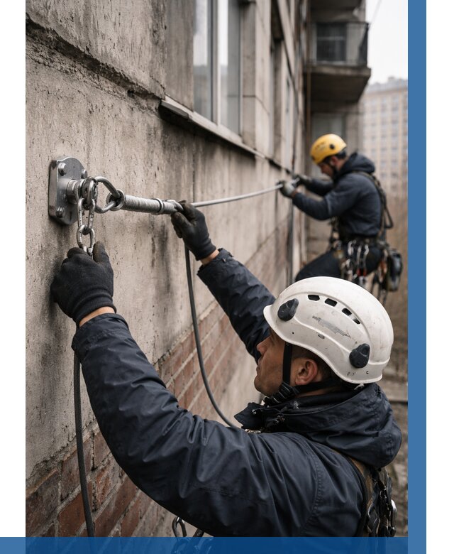 Монтаж анкерных линий в Валуйках от 3194 р. | ВЫСОТНИК-Вли