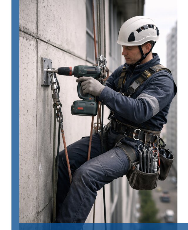 Установка анкерных точек для высотных работ в Валуйках