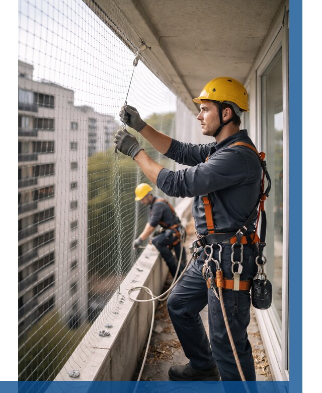 Монтаж сетки от птиц в Валуйках от 4790 р. | ВЫСОТНИК-Вли